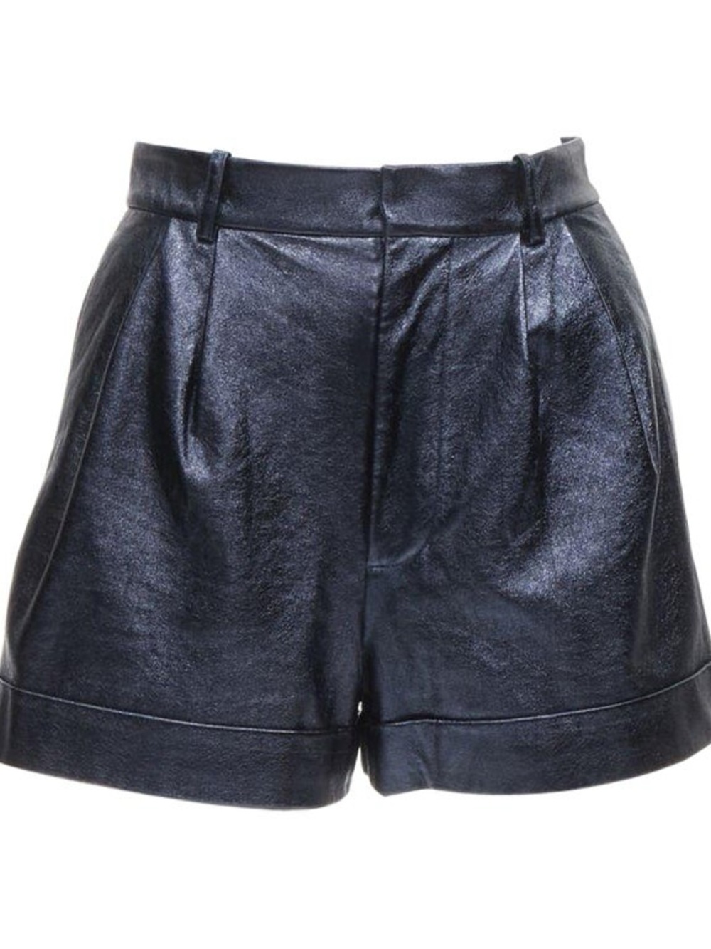 Alice + Olivia Metallic Navy High-Waist Shorts
